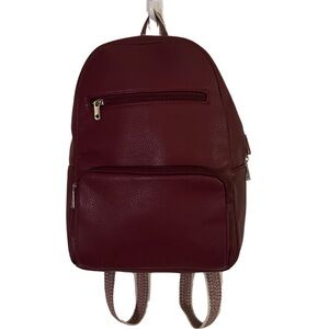 Red Backpack with Multiple Compartments and Adjustable Straps